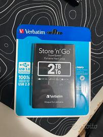 hard disk 2.5 verbatim 2tb esterno SIGILLATO