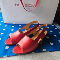 sandali Gravati rossi in pelle e cuoio