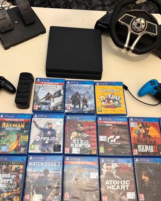 Play Station 4 + giochi + volante con pedali
