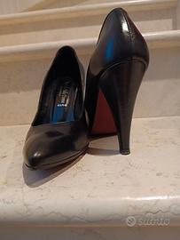 Décolleté nere vera pelle con tacco