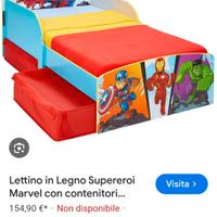 Letto marvel bambino 70x140 e materasso bambù 