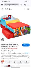 Letto marvel bambino 70x140 e materasso bambù 