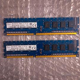 2x4gb ram ddr3 udimm pc3-12800u 8gb tot sk hynix