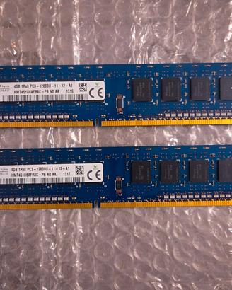 2x4gb ram ddr3 udimm pc3-12800u 8gb tot sk hynix