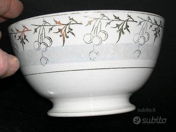 Antica tazza in ceramica SC Lombarda, natale oro