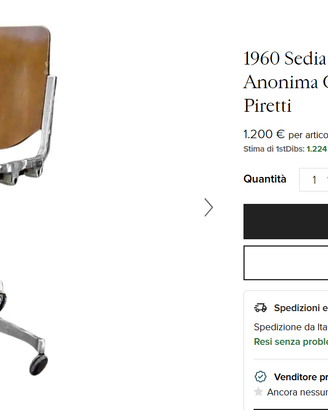 1960 Sedia da ufficio vintage Anonima Castelli