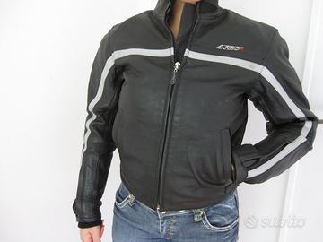 Giacca in Pelle da Moto A-Pro con Protezioni