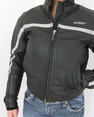 Giacca in Pelle da Moto A-Pro con Protezioni