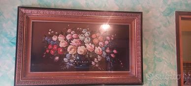 quadro grande fiori con cornice