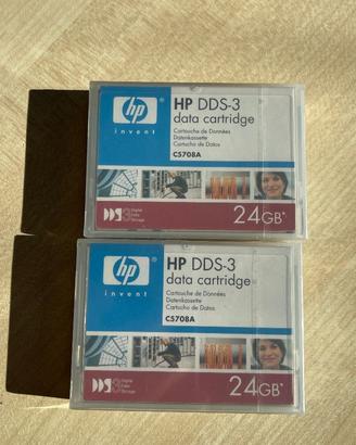 2x cartucce dati nuove HP DDS-3 da 24 GB ciascuna