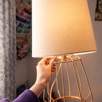 Lampada da tavolo stile nordico  rame paralume