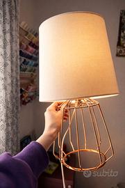 Lampada da tavolo stile nordico  rame paralume