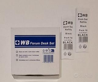 Penna a sfera con supporto + 2 refill nero