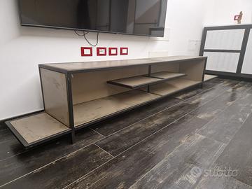 mobile artigianale industrial  porta televisore