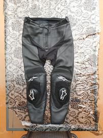 pantaloni moto 46 alpinestars pelle come NUOVI