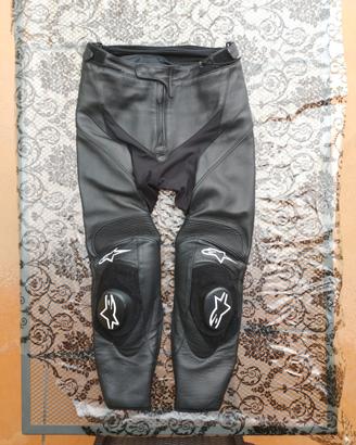 pantaloni moto 46 alpinestars pelle come NUOVI