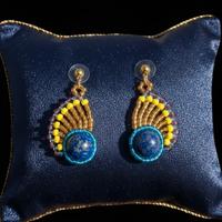 Orecchini artigianali etnici lapislazzuli vintage