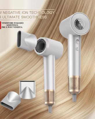 Asciugacapelli ionico tipo dyson 1600w bianco oro