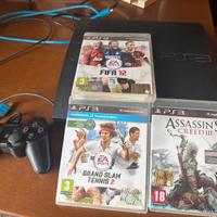 Console PS3 funzionante con joystick e 3 giochi