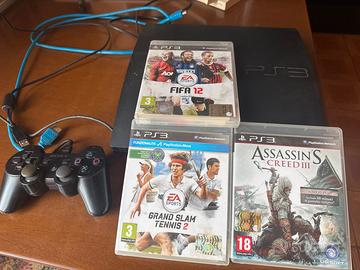 Console PS3 funzionante con joystick e 3 giochi