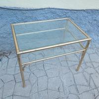 tavolino elegante vetro e metallo da salotto