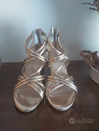 Sandali tacco rose gold taglia 39