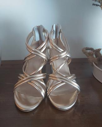 Sandali tacco rose gold taglia 39