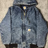 Carhart Giacca Hoodie Denim Vintage con capuccio