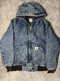 Carhart Giacca Hoodie Denim Vintage con capuccio
