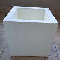 VASO CUBO BIANCO RESINA 4O CM -X INTERNO O ESTERNO