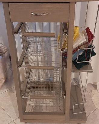 Mobiletto carrello con ruote da cucina