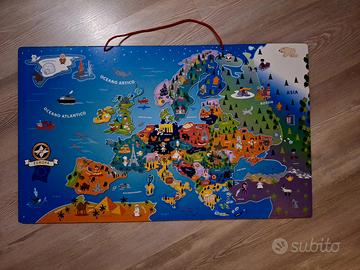 Puzzle in legno Europa per bambini 