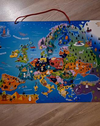 Puzzle in legno Europa per bambini 