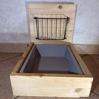 Lettiera legno con porta fieno