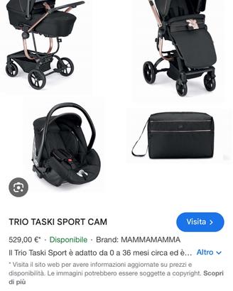 trio cam taski sport oro rosa come nuovo