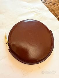 Portamonete rotondo Must Cartier pelle bordeaux