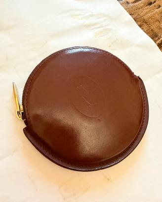 Portamonete rotondo Must Cartier pelle bordeaux