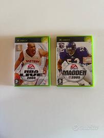 2 giochi Xbox Classic-NBA Live 04+Madden NFL 05