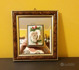 Quadretto con rosa di Capodimonte