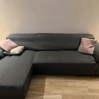 Divano letto ecopelle con penisola