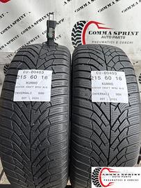 2 PNEUMATICI 215/60 R16 KUMHO INVERNALI 75%