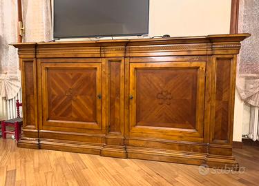 Credenzone legno massello intarsiato 240 cm