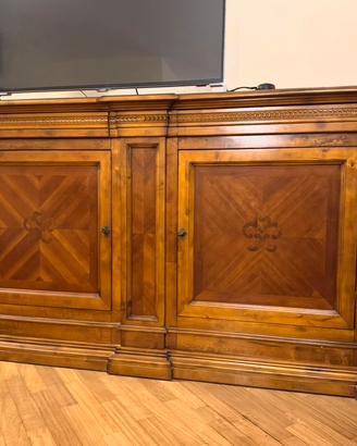 Credenzone legno massello intarsiato 240 cm