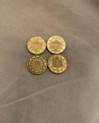 4 monete 10 centesimi di euro