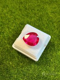 Rubino rosa 9.50 ct taglio pera certificato