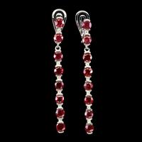 Nuovi orecchini rubini rossi 4 mm in argento