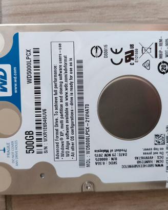 Hard disk 2.5 pollici 500Gb