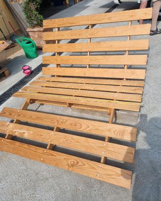 Sdraio doppia seduta in legno massiccio