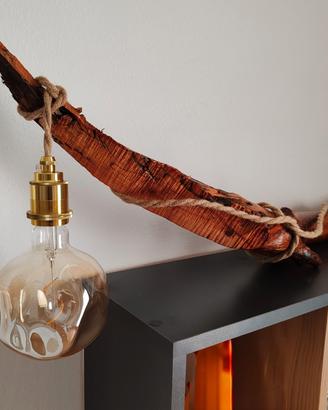 lampada legno mare home made