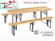 SET BIRRERIA TAVOLO 2 PANCHE 220X80 70 LEGNO SAGRE